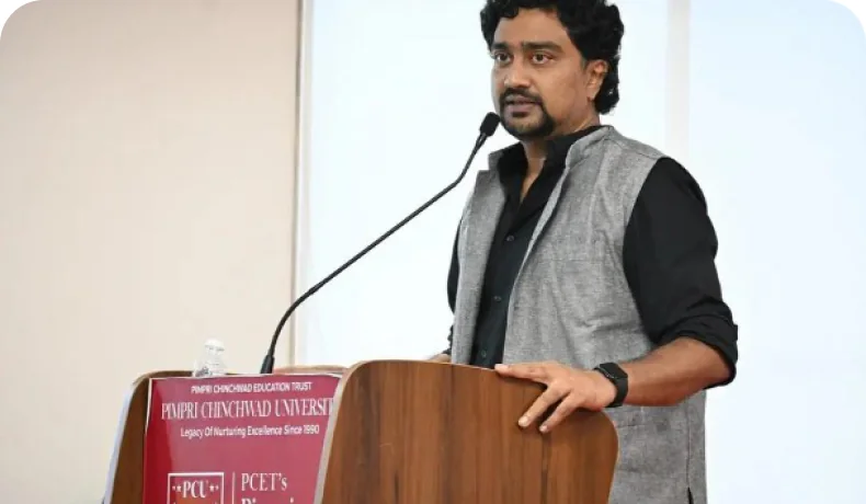 RJ Sangram Inspires Media Students at Induction 2024 with the Power of Reading & Creativity
